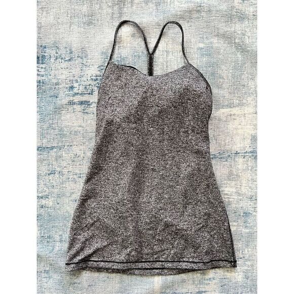 Lululemon Heathered Black Power Pose Athletic Tank Top Size 6 - Picture 6 of 7